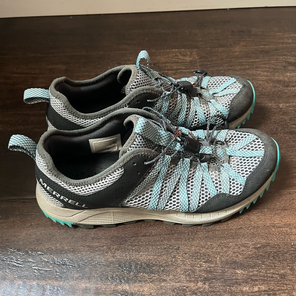 Merrell J036158 Women's Gray and Blue Athletic Shoes Size 10